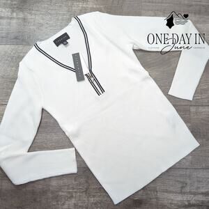 Premise Ribbed Long Sleeve Quarter Zip Sweater Size S